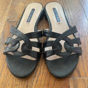 Stuart Weitzman black sandal slides